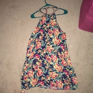 High neck floral dress